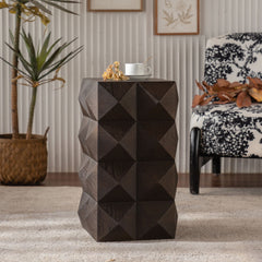 Side Table With 3D Embossed Pattern Design