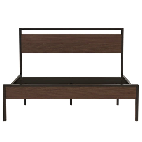 Ceres - Metal Bed With Wood Headboard & Footboard