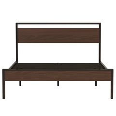 Ceres - Metal Bed With Wood Headboard & Footboard