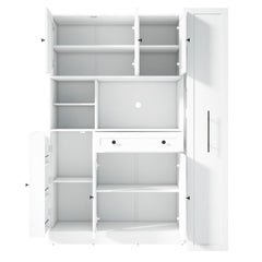 Large Kitchen Pantry Storage Cabinet Cupboard With Pull Out Side Cabinet