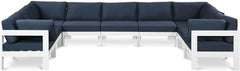 Nizuc - Outdoor Patio 9 Piece Modular Sectional With White Frame