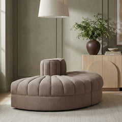 Rummi - Velvet Performance Fabric Upholstered 2 Piece  Rounded Modular Loveseat