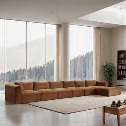 Shaggy - Fabric 6 Piece Modular Sectional With Chaise