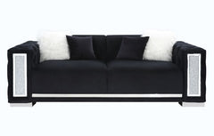 Trislar - Sofa With 4 Pillows (Same Lv01397) - Black Velvet
