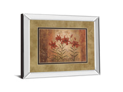 The Lily Style By Vivian Flasch - Mirror Framed Print Wall Art - Red