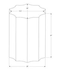 Drum Accent Side Table, Stylish Scalloped Design