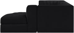 Rummi - Velvet Performance Fabric Upholstered 4 Piece Modular Sectional, With Reverse Corner Chair