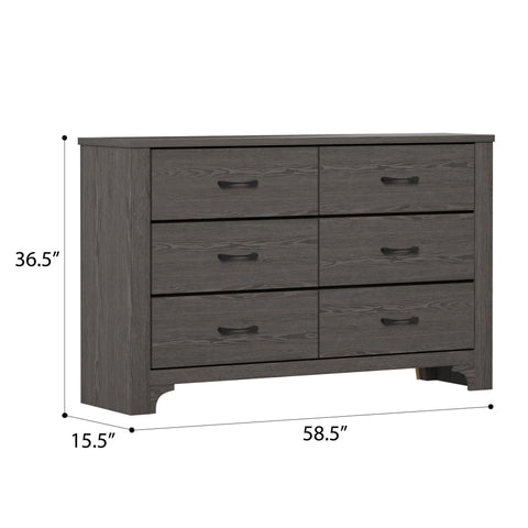 6 Drawer Dresser - Brown