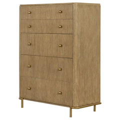 Stevie - Rectangular 5 Drawer Chest - Sand