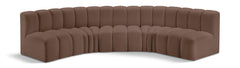 Arc - Faux Leather 5 Piece U-Shaped Modular Sofa