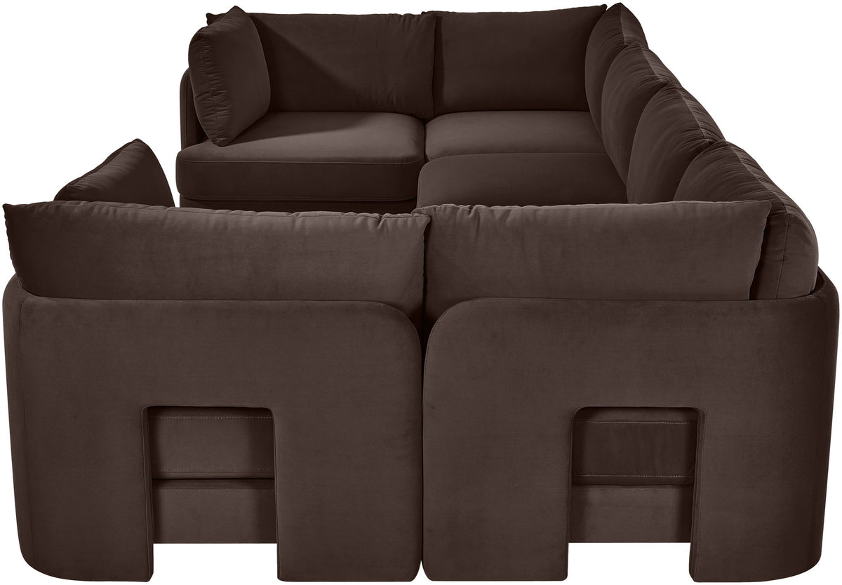Hammond - Velvet Performance Fabric Upholstered 6 Piece U-Shaped Sectional