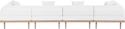 Laguna - 4 Piece Resilient Water Resistant Fabric 142" Upholstered Outdoor Patio Modular Sofa
