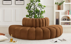 Arc - Velvet 4 Piece Modular Sofa - Saddle