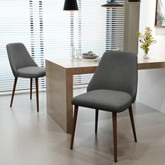 Modern Dining Chair With Iron Legs And Wood Finish