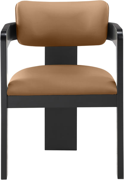 Sacha - Vegan Leather Upholstered Dining Chair With Black Base (Set of 2)