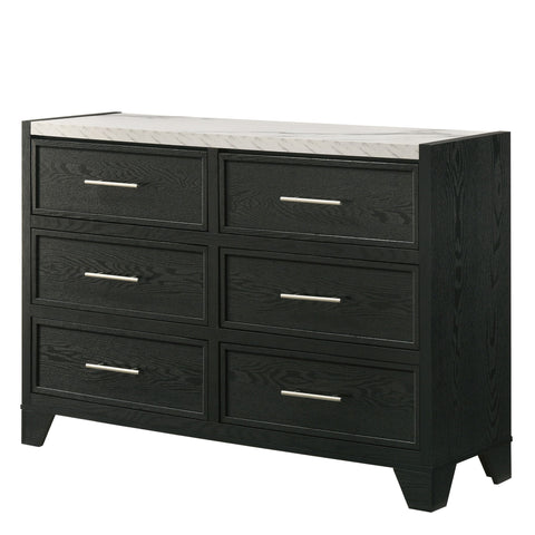 6 Drawers Dresser - Black / White