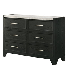 6 Drawers Dresser - Black / White