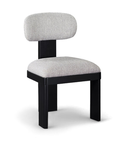 Timbra - Linen Textured Fabric Upholstered Dining Chair (Set of 2) - Black Base