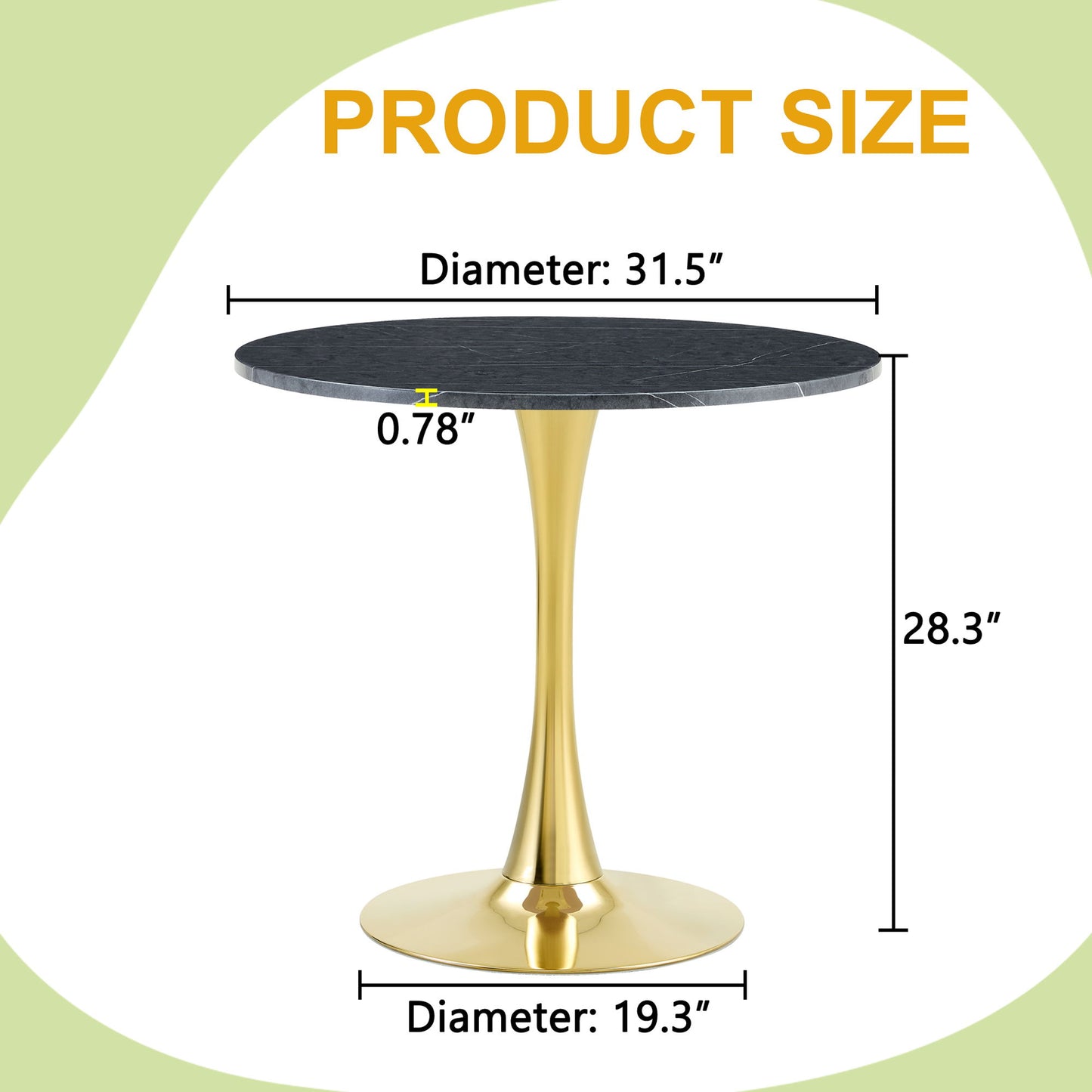 Round Dining Table With Thickened Top For Kitchen