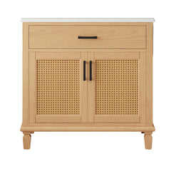 Bathroom Vanity With Ceramic Sink, Modern Free Standing Cabinet With Soft Close Drawers