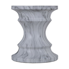 Geometric Round Outdoor End Table - Marble