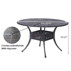 Outdoor Patio Aluminum 48" Round Dining Table - Dessert Night