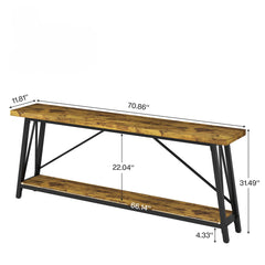 Extra Long Sofa Table For Hallway, Entryway & Living Room - Rustic Brown