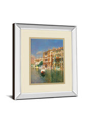 The Grand Canal, Venice By Rubens Santora - Mirror Framed Print Wall Art - Blue