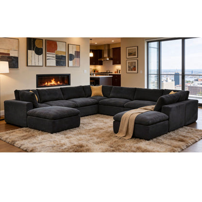 Custom Configuration Modular Sectional With Toss Pillows