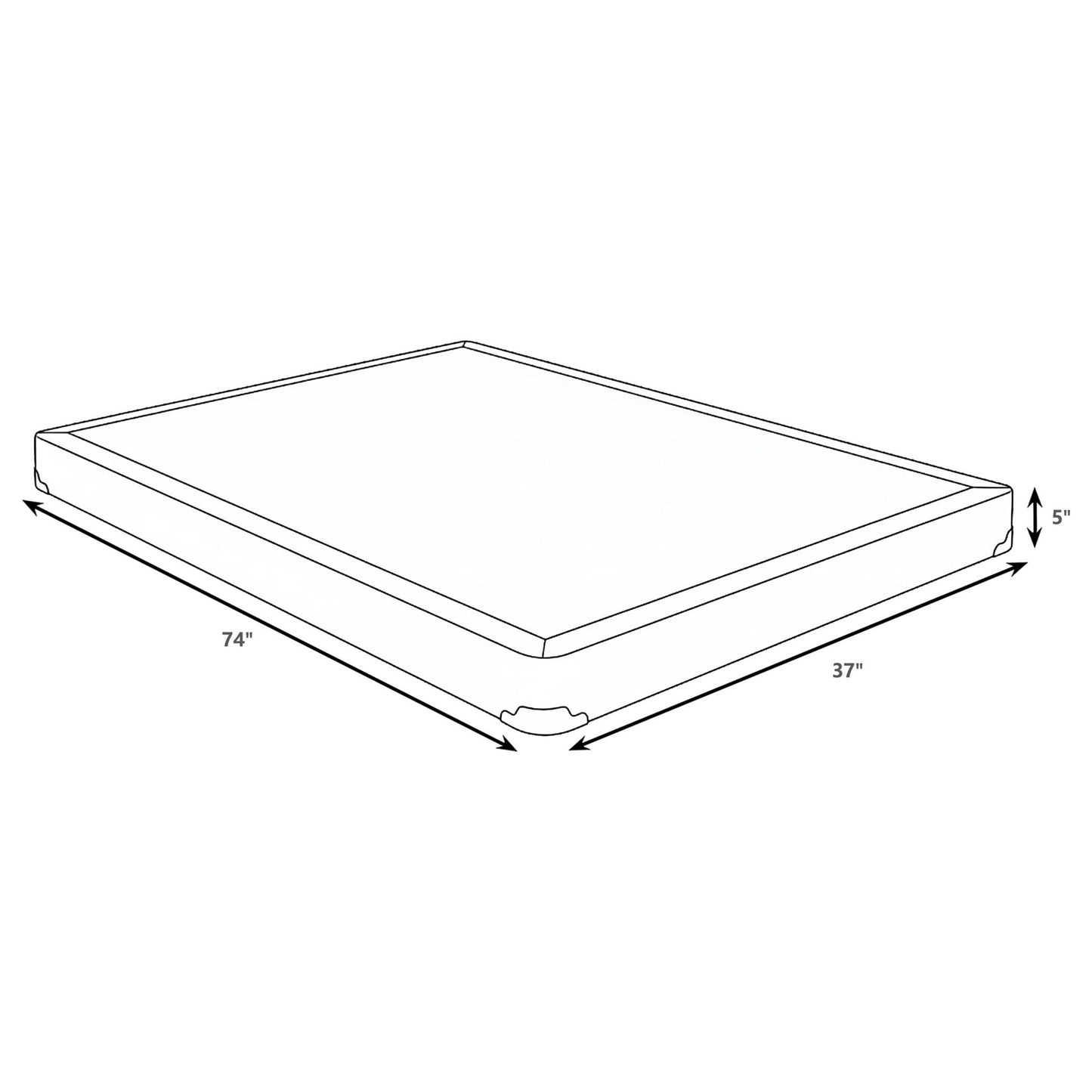 Maynard - Twin Low Profile Box Spring Foundation With Memory Foam Support And Breathable Design - Gray