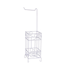 Metal Frame Toilet Paper Holder Stand, Bathroom Tissue Organizer