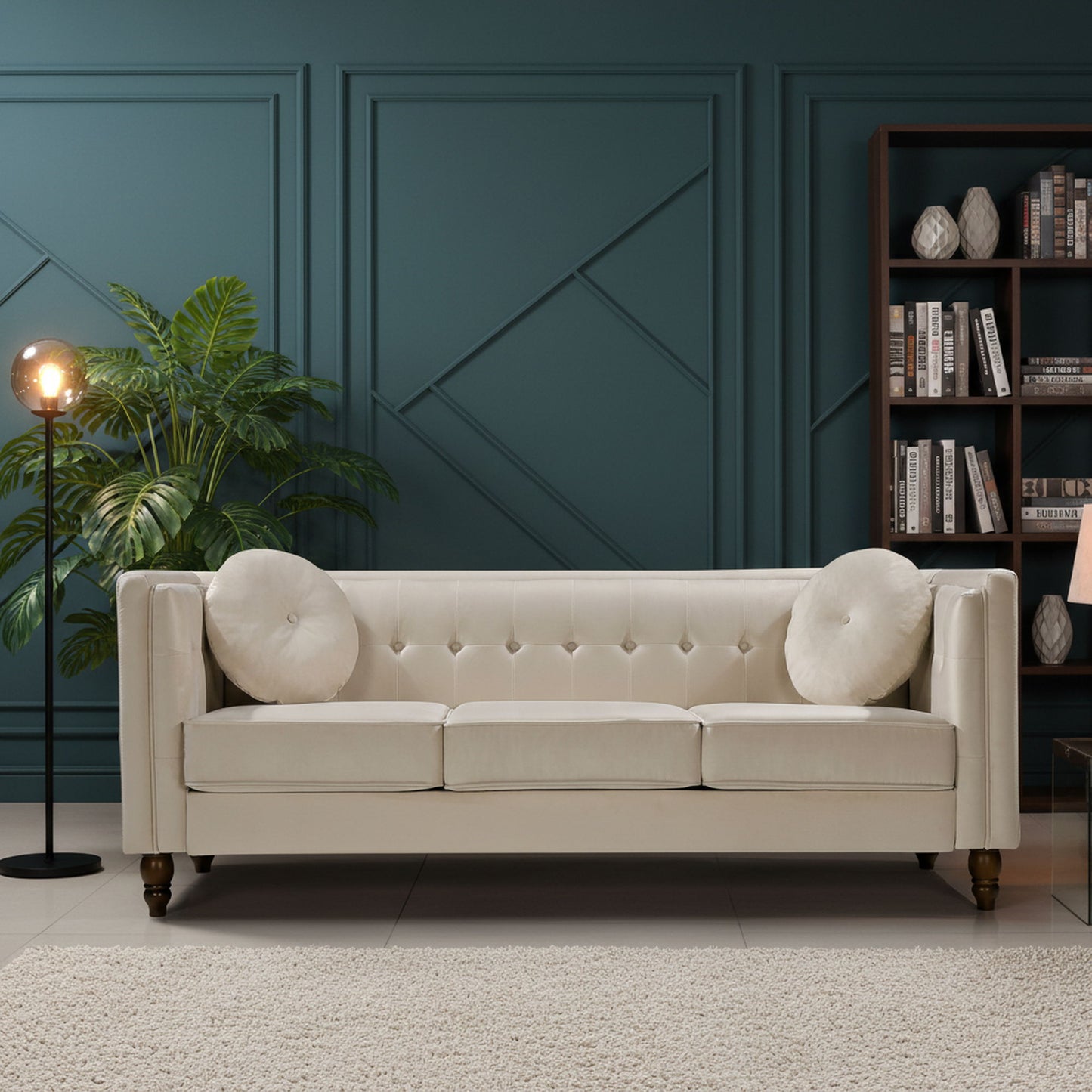 Chesterfield Sofa With Square Arms For Living Room