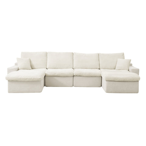 Modern Modular U Shaped Cloud Sectional Couch With Deep Seat And Comfy Chaise
