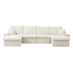 Modern Modular U Shaped Cloud Sectional Couch With Deep Seat And Comfy Chaise
