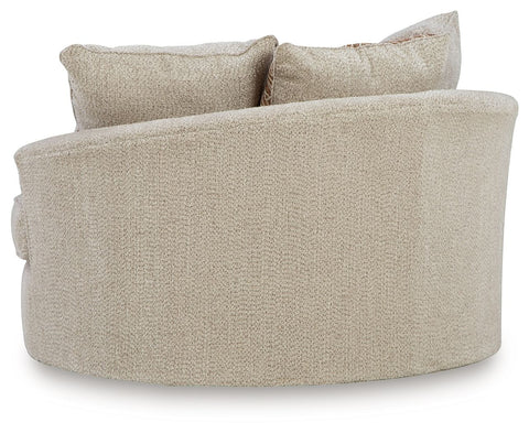Steelwater Retreat - Oversized Swivel Accent Chair - Latte