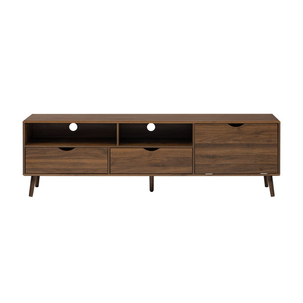 TV Stand With 2 Drawers, 1 Drop Down Door, Media Console Table - Natural