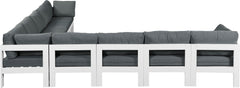 Nizuc - Outdoor Patio 9 Piece Modular Sectional With White Frame