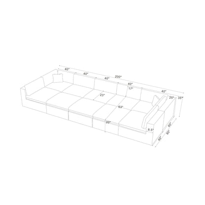 Custom Configuration Modular Sectional & Toss Pillows