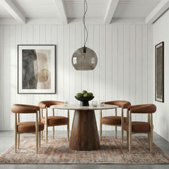 Sable - Vegan Leather Upholstered Dining Chair (Set of 2) - Painted Natural Base