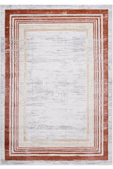 Marfi - 6' X 9' Bordered Area Rug - Brown / Ivory
