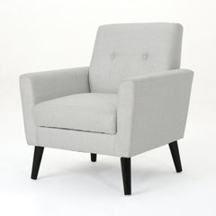 Radiantize - Upholstered Fabric Club Chair With Square-Off Back And Button Tufted