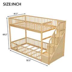 Floor Bunk Bed With Ladder And Storage