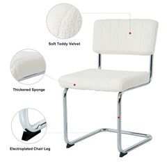 Modern Luxury Dining Chair With Metal Legs And Bow Design (Set of 4)