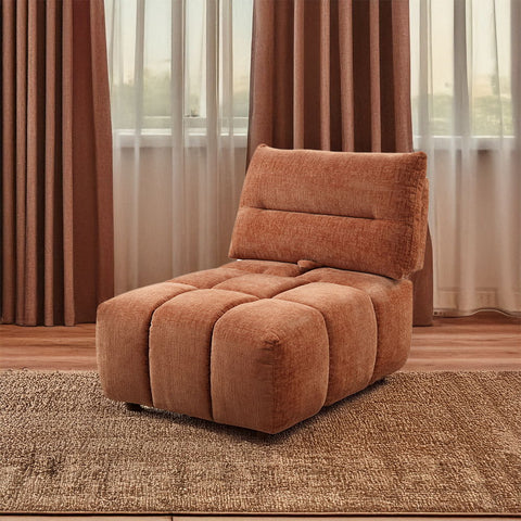 Loanna - Modular - Armless Chair - Coral Red Chenille