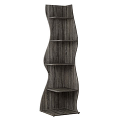 5 Tier Wavy Corner Bookshelf And Plant Stand For Living Room