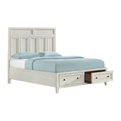 Storage Bed With Panel Headboard And Spacious Footboard Drawers