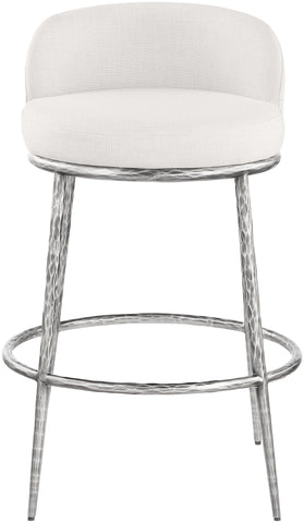 Ferro - Performance Fabric Upholstered Bar Stool - Antique Silver