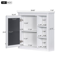 Wall Mounted Medicine Cabinet With Mirror And 3 Open Shelves