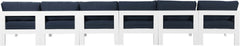 Nizuc - Outdoor Patio 6 Seat Armless Modular Sofa With White Frame