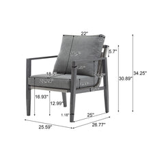 Modern Lounge Chair With Rope Accents And Cushions